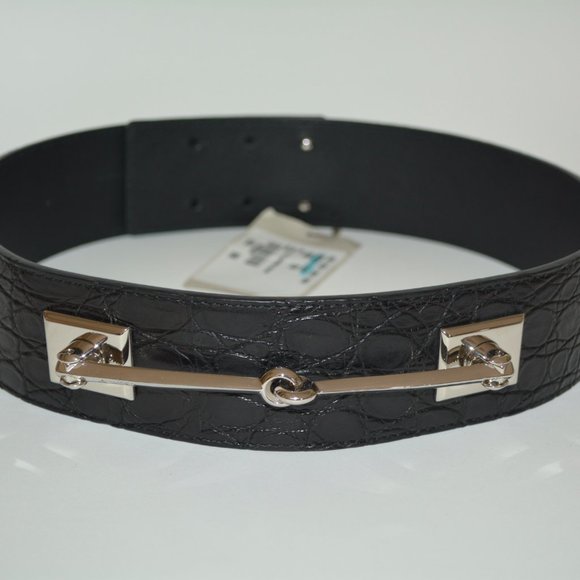 NWT GUCCI CROCODILE HORSEBIT WAIST BELT main image 4